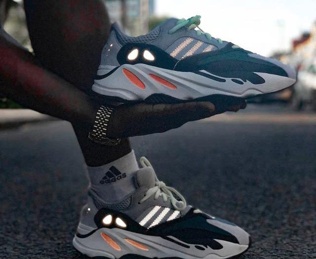 wave runner yeezy on feet